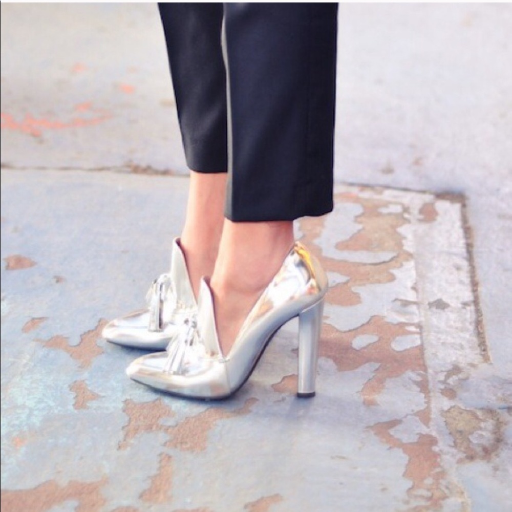 Alexander Wang Metallic Silver Pumps